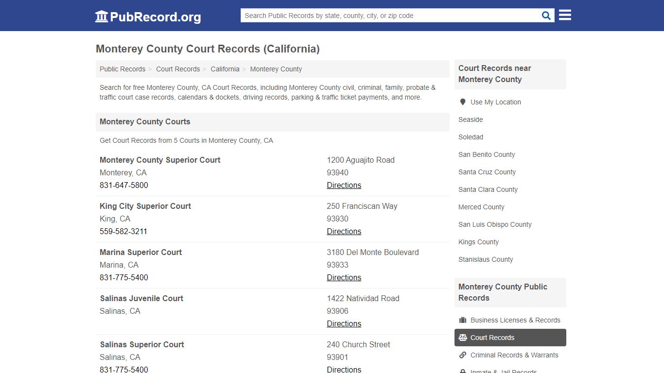 Free Monterey County Court Records (California Court Records)