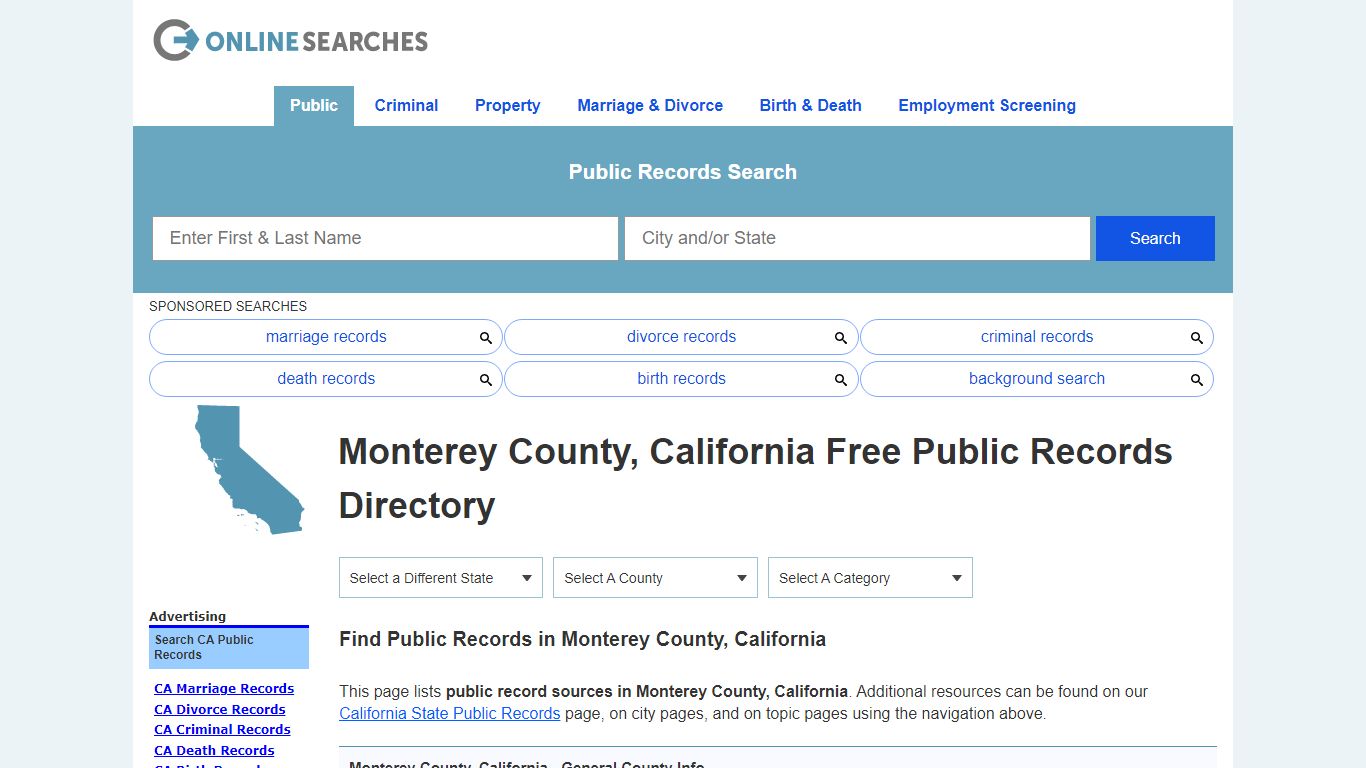 Monterey County, California Public Records Directory